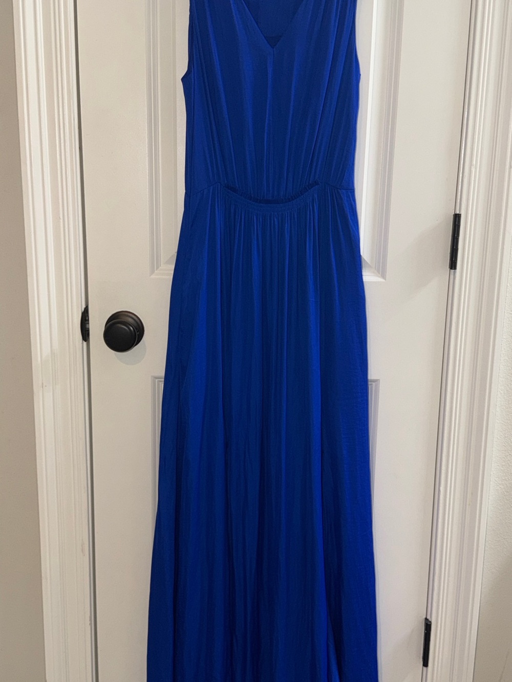 Cobalt Blue V-Neck Sleeveless Maxi Dress Size 0